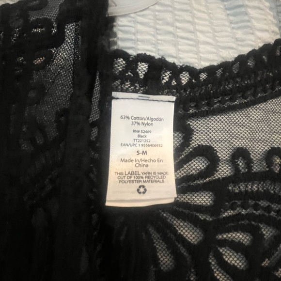 Black Sheer Coverup with Intricate Patterns - Picture 2 of 2